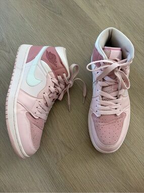 Jordan 1 Mid Digital Pink Sneakers Women's Size 10